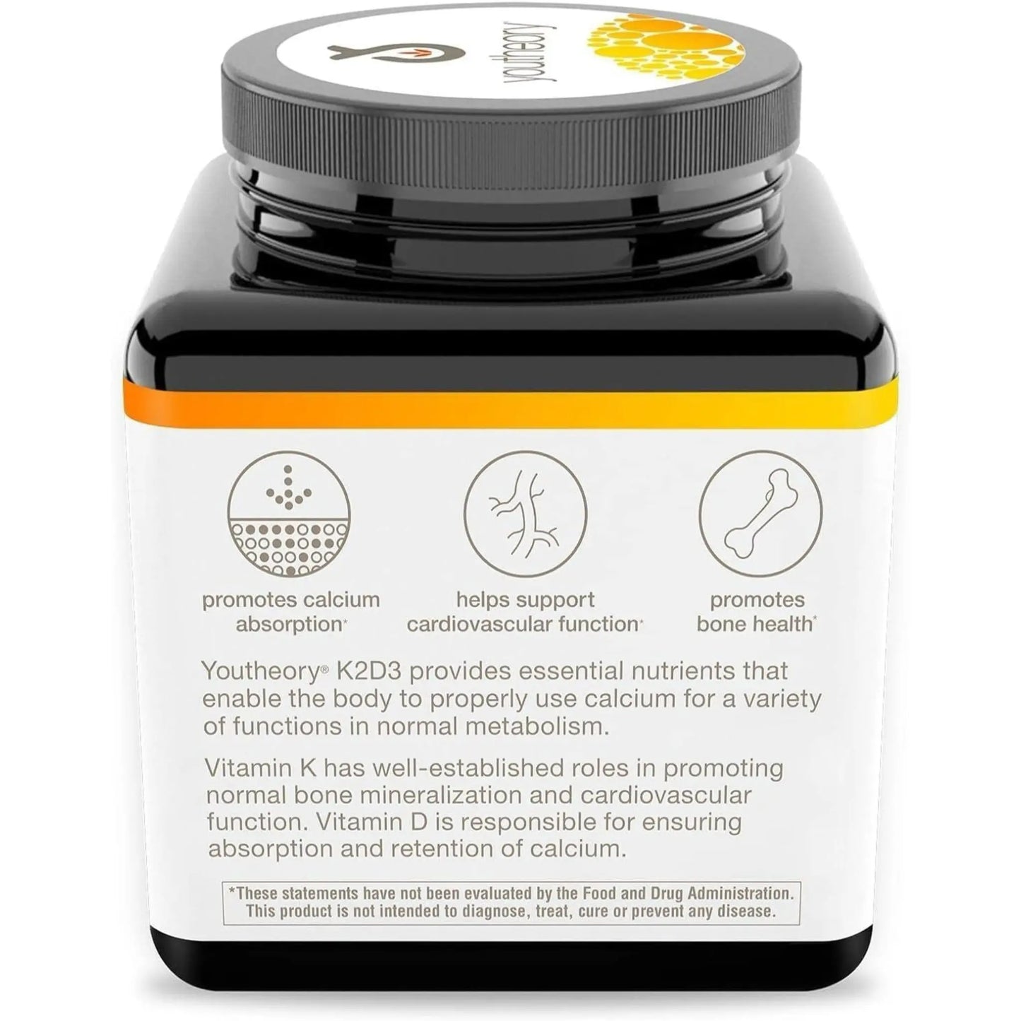 Suplemento Vitamínico K2D3 Youtheory 60 capsulas