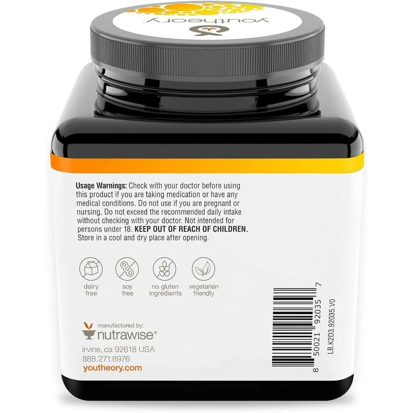 Suplemento Vitamínico K2D3 Youtheory 60 capsulas