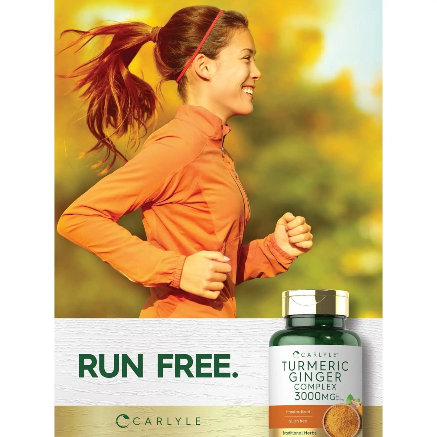 Suplemento Cúrcuma + jengibre + pimienta negra Carlyle 3000 mg