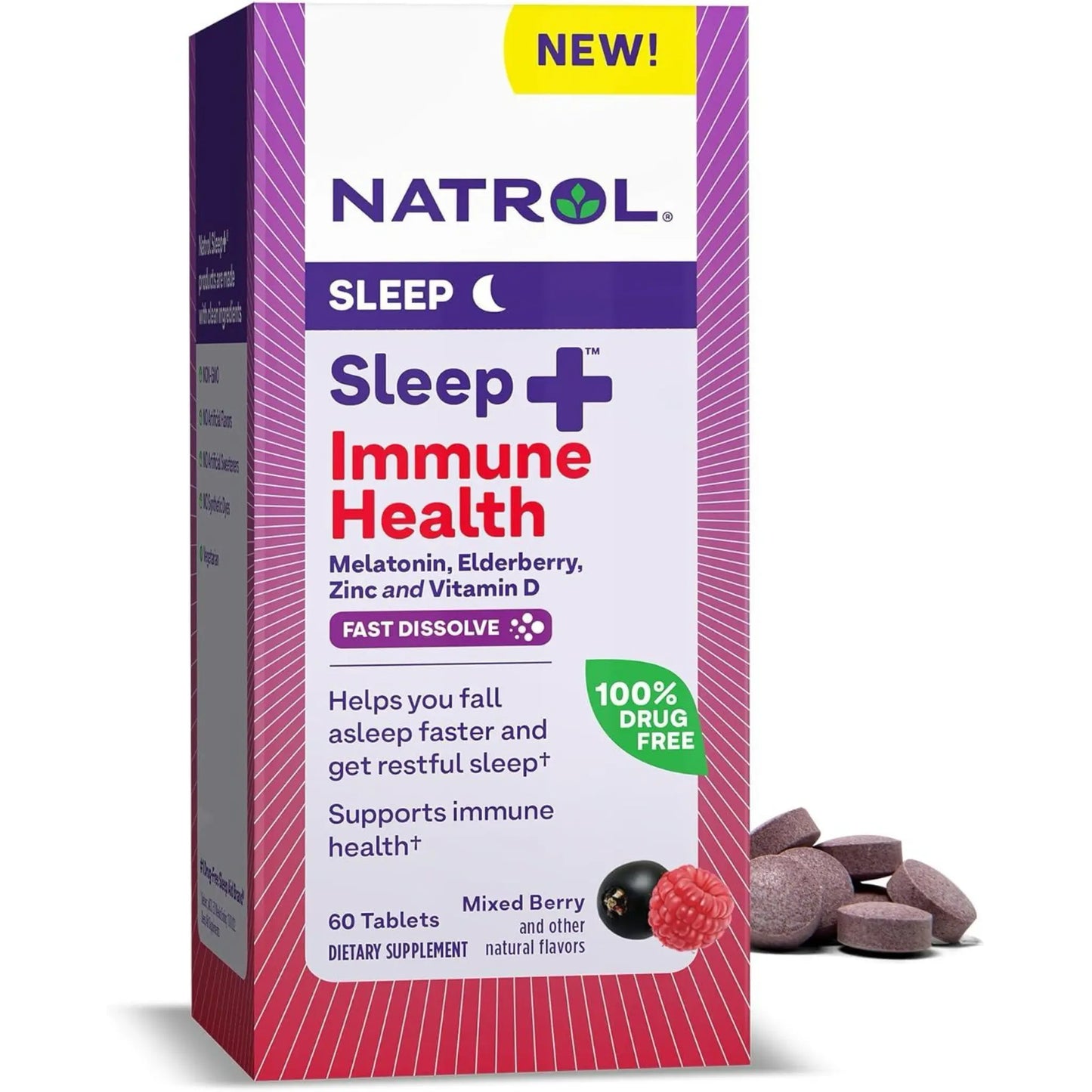 Suplemento Natrol melatonina 6 mg + sauco y zinc