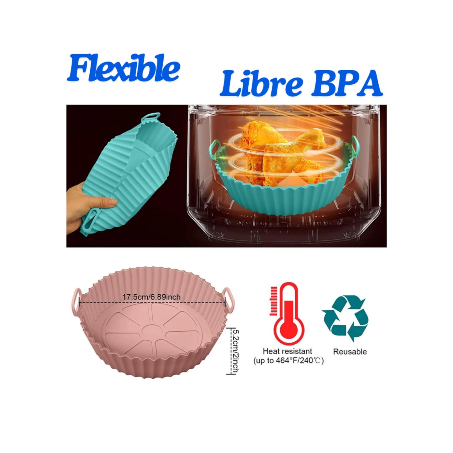 Set 3 moldes siliconas para freidora aire