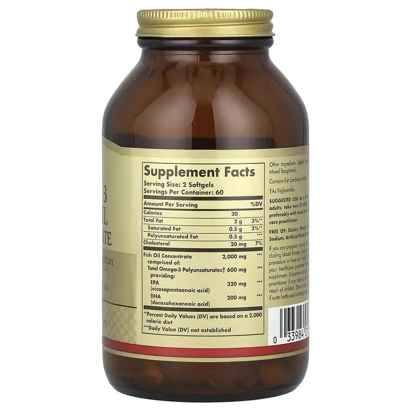 Suplemento Omega 3  aceite de pescado concentrado 200mg